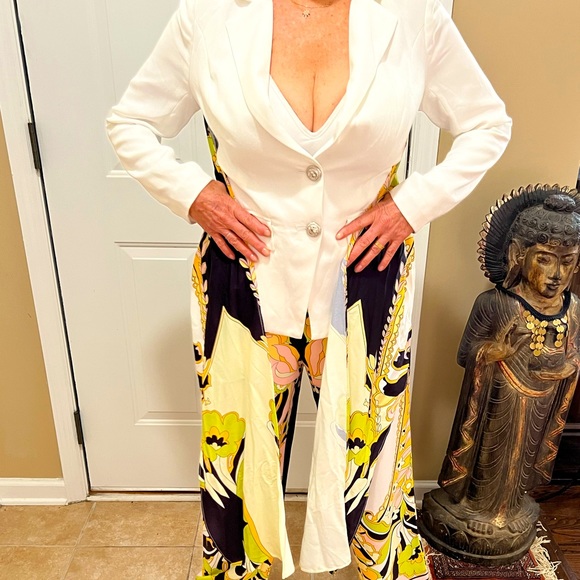 Lilly’s Kloset Floral Pant Blazer Set with Scarf Tie SMALL NWT - Picture 16 of 16